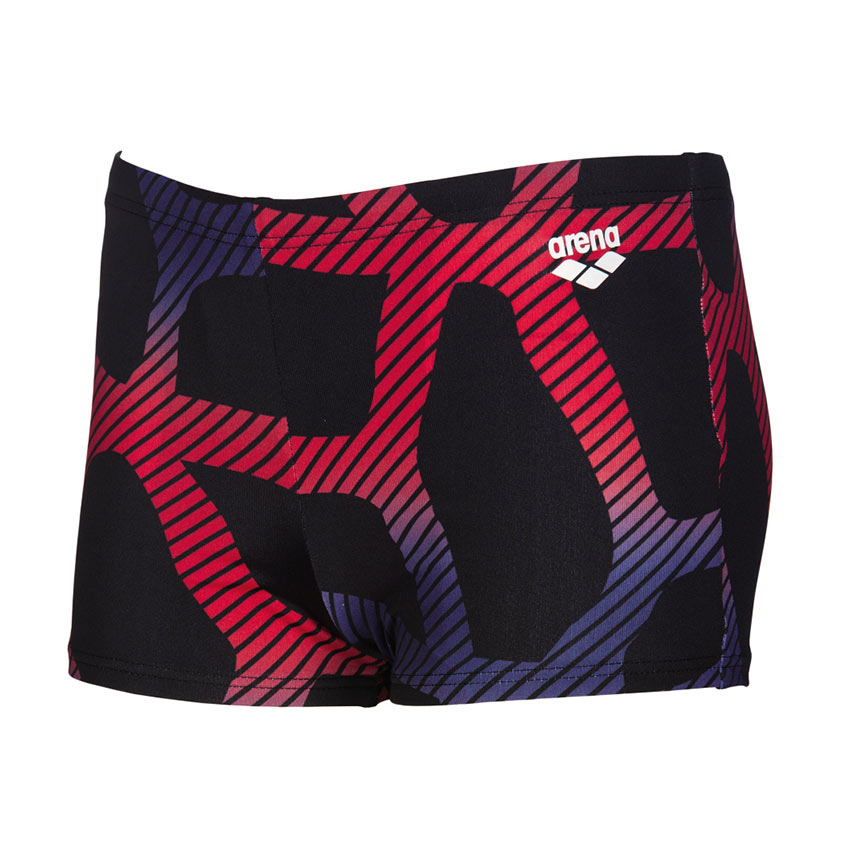 Arena Spider Boys Black Red Swim Shorts