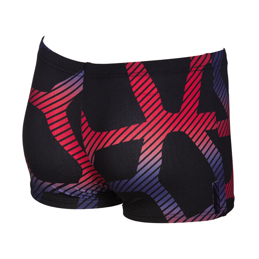Arena Spider Boys Black Red Swim Shorts