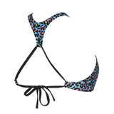 Turquoise Multi Arena Crop Bikini Top