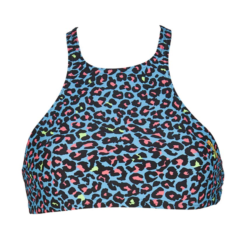 Turquoise Multi Arena Crop Bikini Top