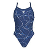 Arena Water Navy Blue High Leg Swimsuit
