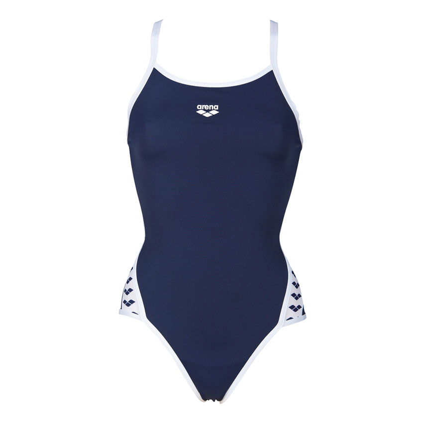 Navy Blue Arena Team Stripe Swimsuit