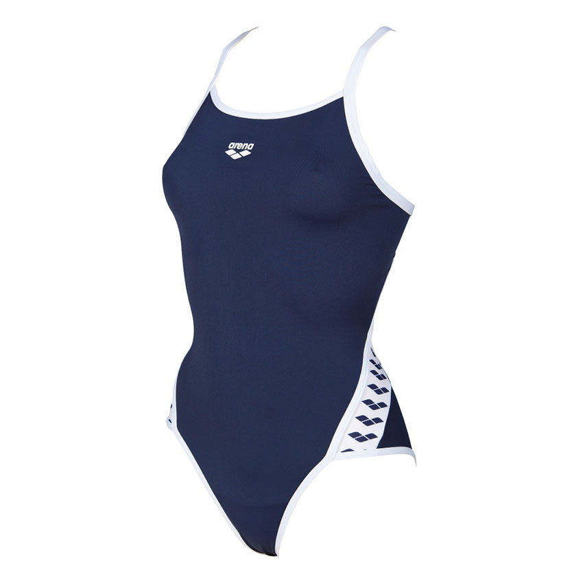 Navy Blue Arena Team Stripe Swimsuit