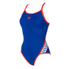 Neon Blue Arena Team Stripe Swimsuit