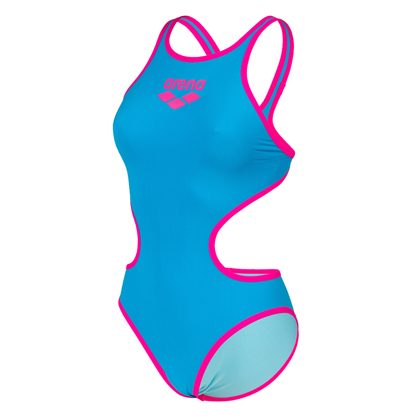 Womens Arena One Biglogo Swimsuit - Turquoise