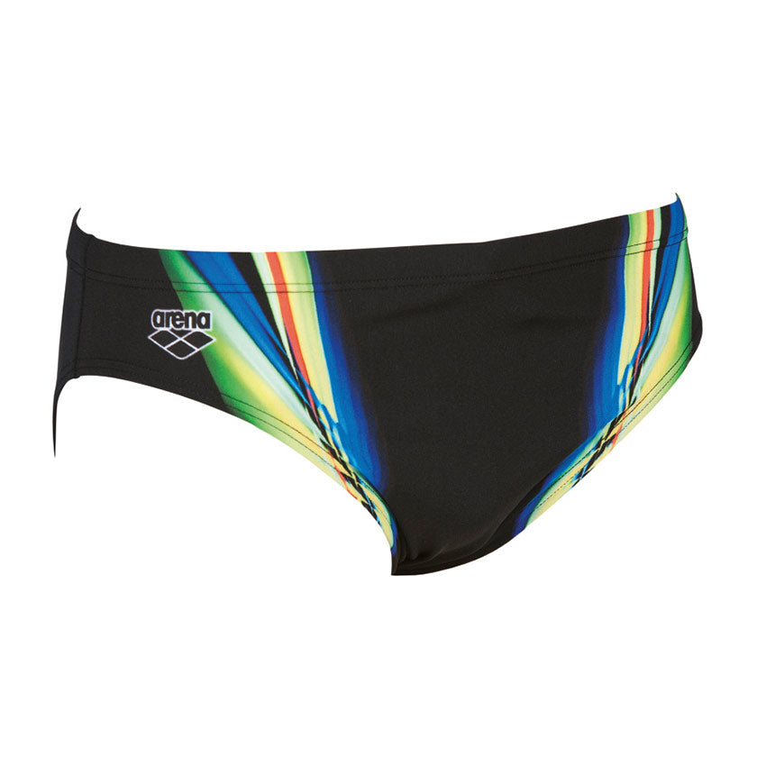 Arena Mens Black Yellow Iridiscent Swim Brief