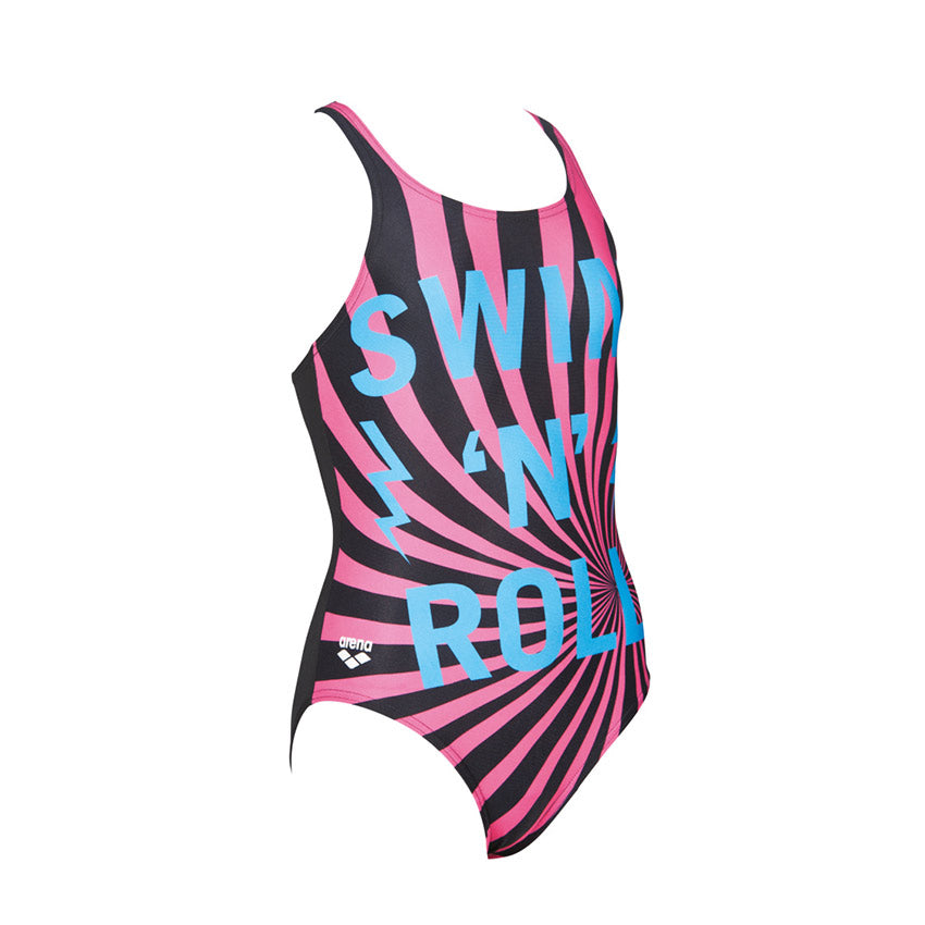 Arena Swim&Roll Girls Swimsuit Black