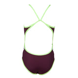 Arena Junior Team Stripe Swimsuit - Red Wine