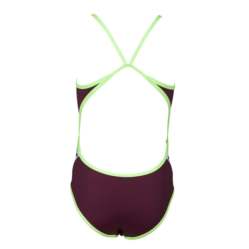 Arena Junior Team Stripe Swimsuit - Red Wine