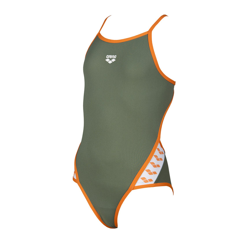 Arena Junior Team Stripe Swimsuit - Green