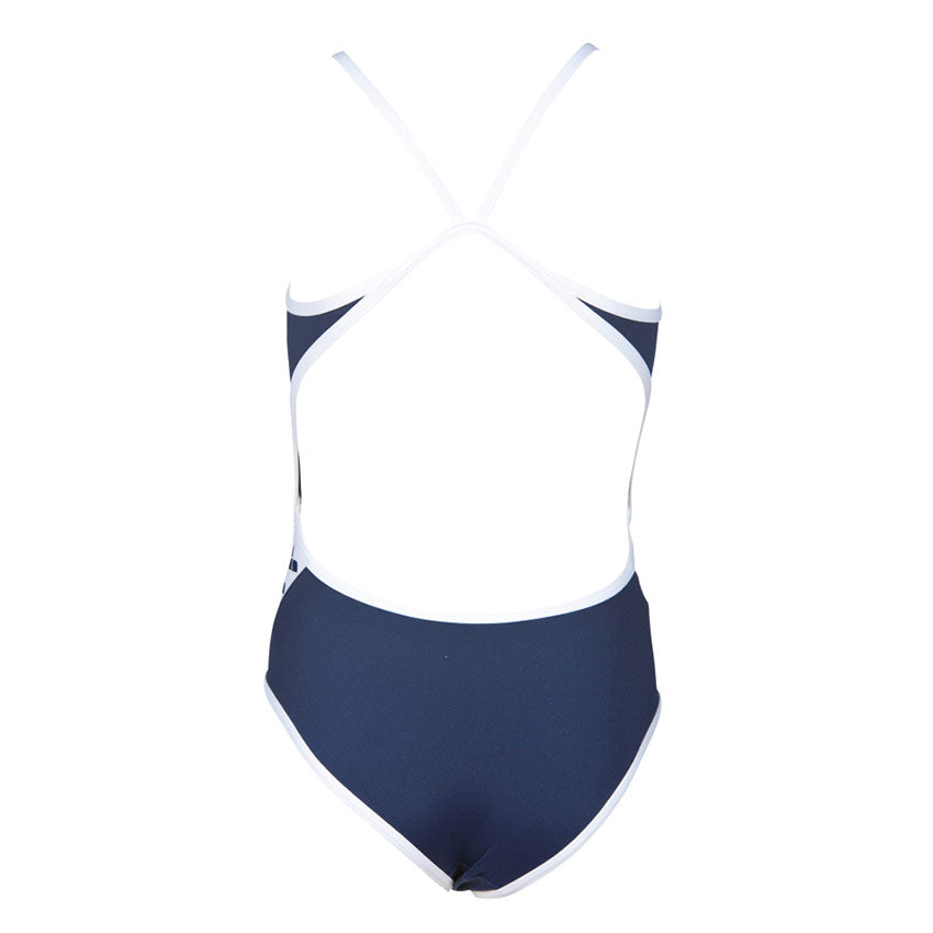 Arena Junior Team Stripe Swimsuit - Navy