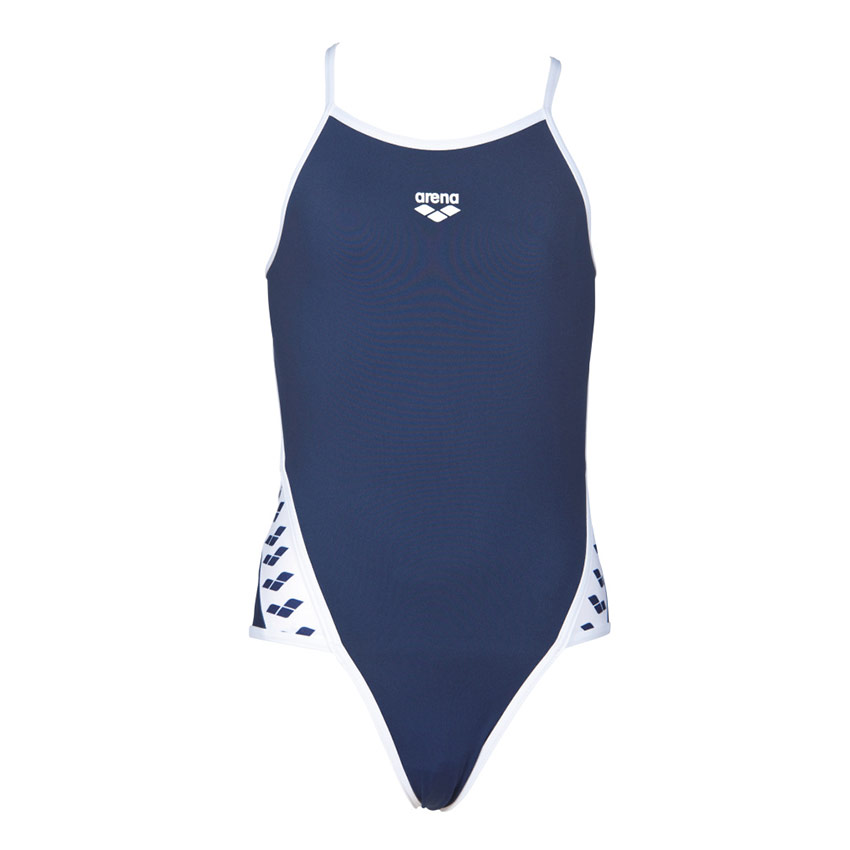 Arena Junior Team Stripe Swimsuit - Navy