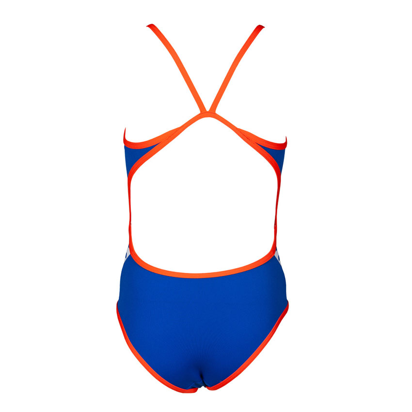 Arena Junior Team Stripe Swimsuit - Neon Blue