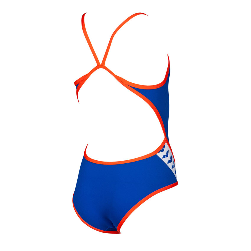 Arena Junior Team Stripe Swimsuit - Neon Blue