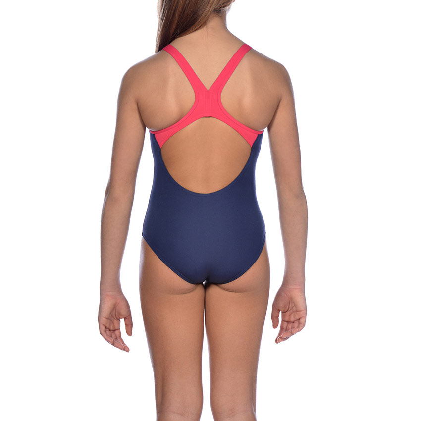 Arena BigLogo Girls Navy / Pink Swimsuit