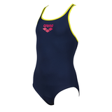 Arena BigLogo Girls Navy Green Swimsuit