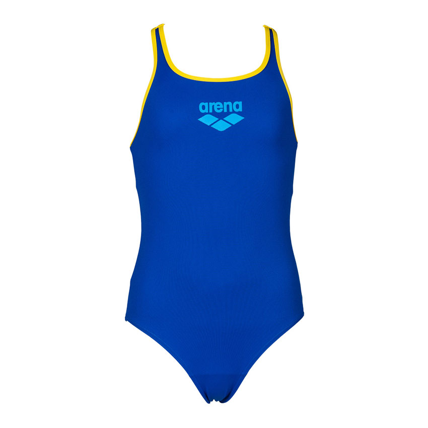 Arena BigLogo Girls Neon Blue Swimsuit