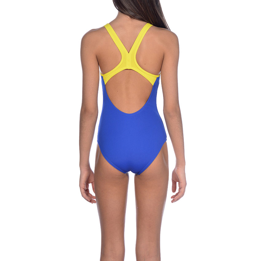 Arena BigLogo Girls Neon Blue Swimsuit
