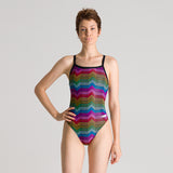 Multicolour Arena Stripes Swimsuit