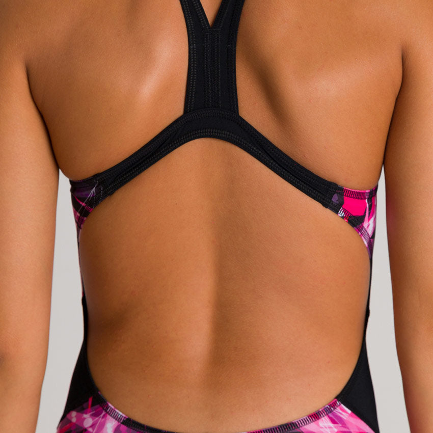 Pink Arena Night Lights Legged Swimsuit