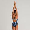 Arena Night Lights Girl's Swimsuit - Blue