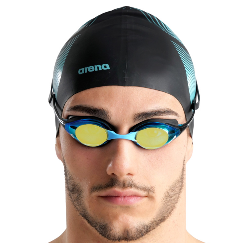 Arena Cobra Swipe Mirrored Aqua / Black
