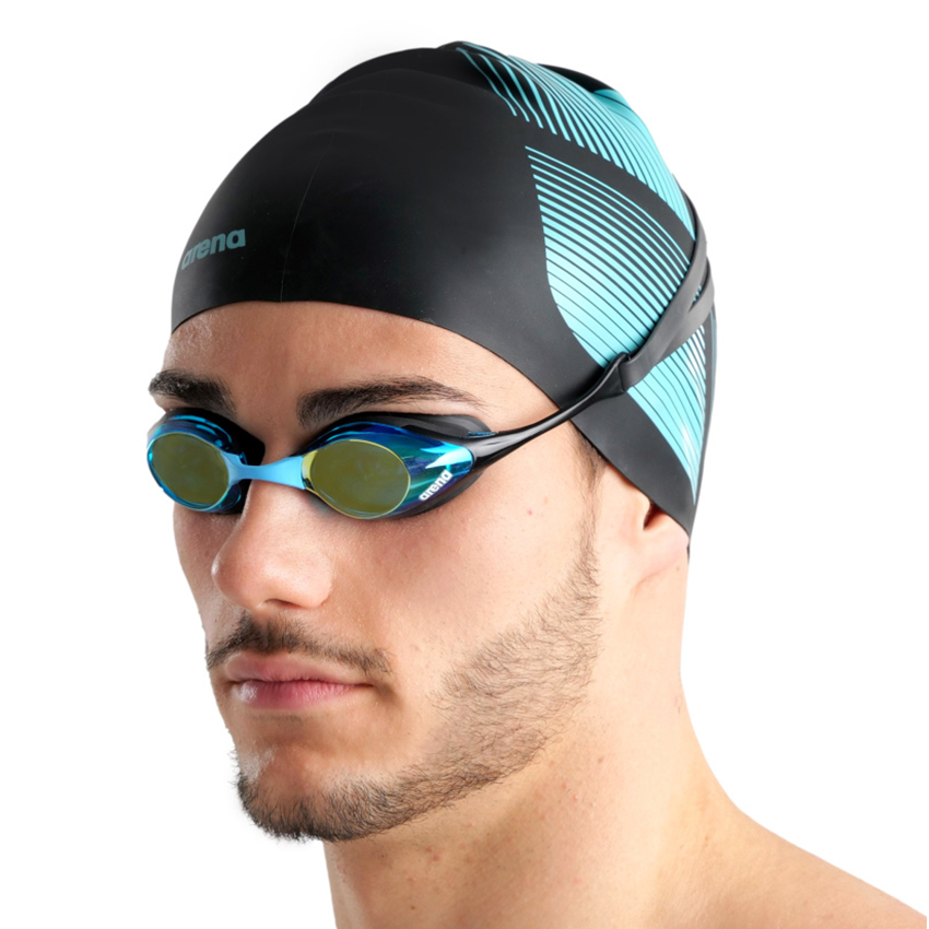 Arena Cobra Swipe Mirrored Aqua / Black