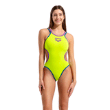 Arena One Double Cross Lime Swimsuit