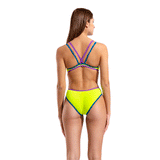 Arena One Double Cross Lime Swimsuit