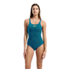 Arena Team Solid Pro Blue & Lime Swimsuit showing teal blue front