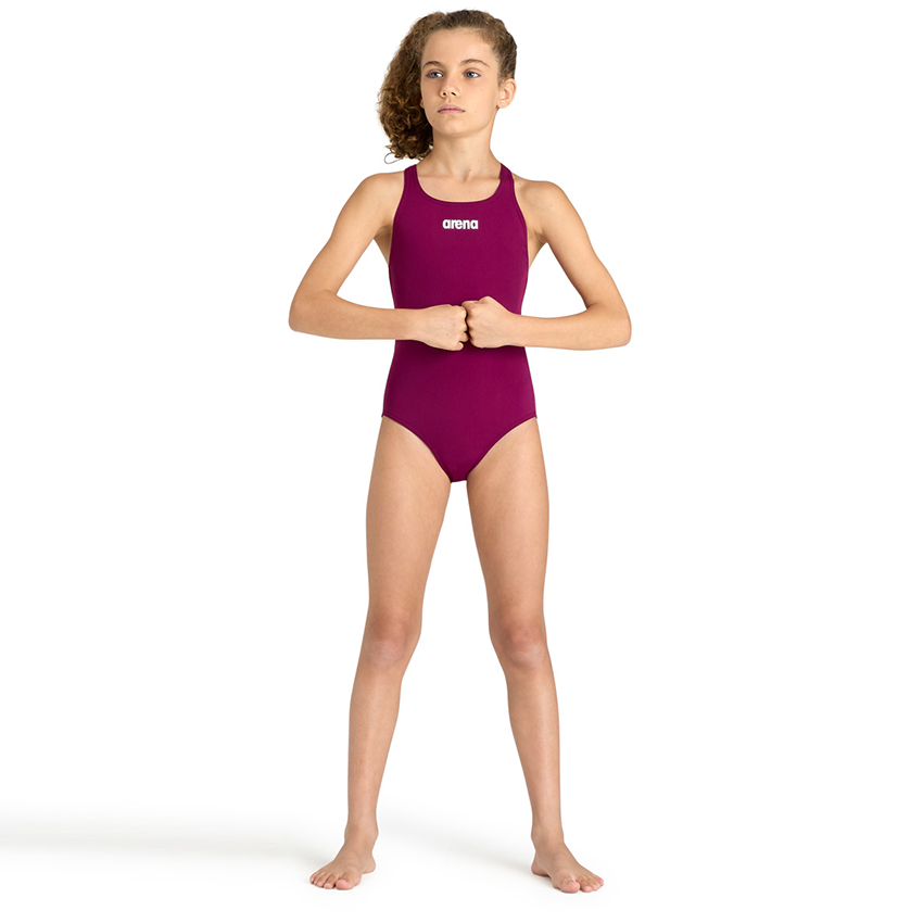 Arena Pro Solid Girls Swimsuit - Red Fandango
