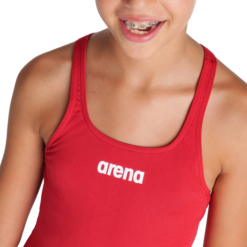 Arena Pro Solid Girls Swimsuit - Red