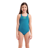Arena Pro Solid Girls Swimsuit - Blue / Water front view