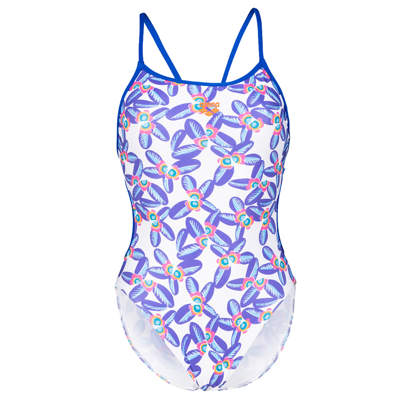 Arena Lace Back Blue/White Allover Swimsuit