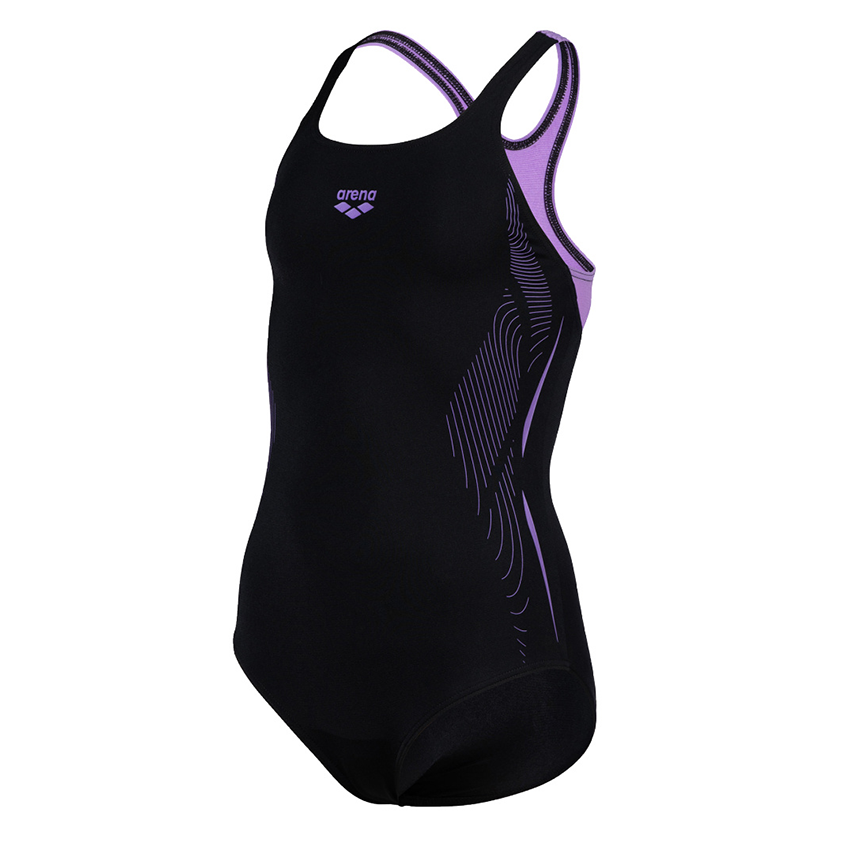 Arena Graphic Girls Black Swimsuit