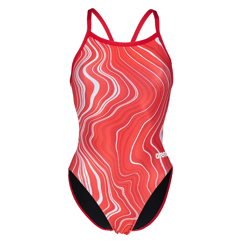 Arena Marbled Challenge Back Red Swimsuit