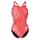 Arena Marbled Lightdrop Back Red Swimsuit