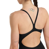 Arena Marbled Lightdrop Back Black Swimsuit
