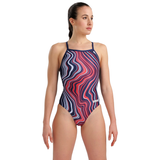 Arena Marbled Lightdrop Back Navy / Red Swimsuit