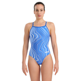 Arena Marbled Lightdrop Back Royal Blue Swimsuit