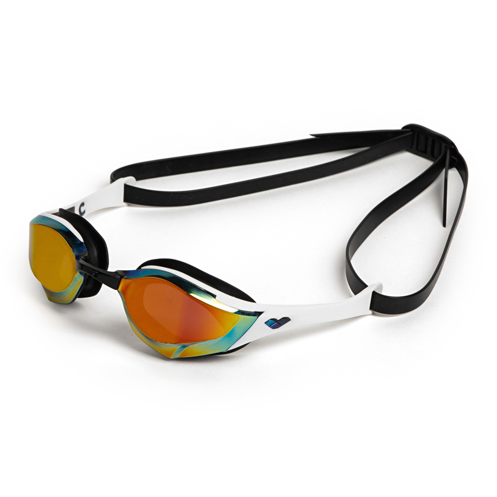 Arena Cobra Edge Swipe Mirrored Goggles - Gold / White