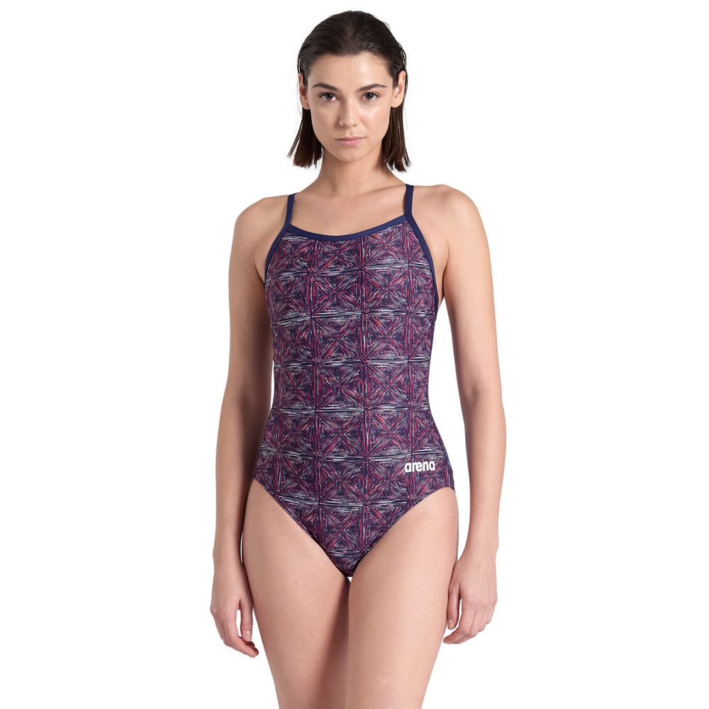 Arena Abstract Tiles Navy Swimsuit