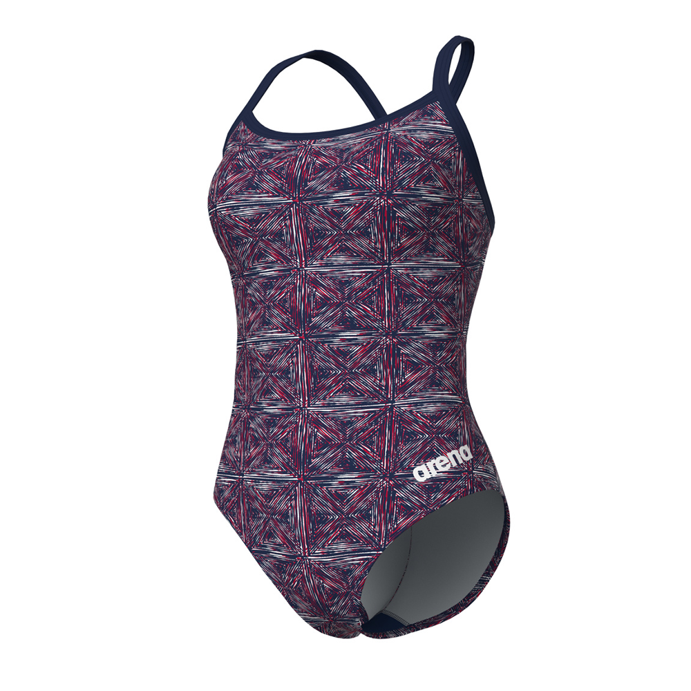 Arena Abstract Tiles Navy Swimsuit