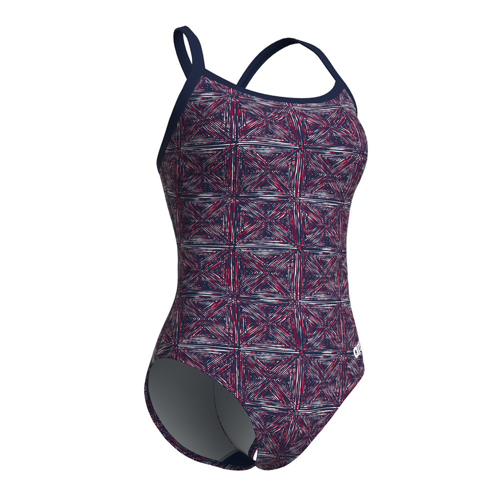 Arena Abstract Tiles Navy Swimsuit