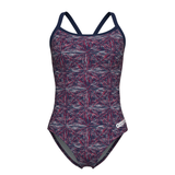 Arena Abstract Tiles Navy Swimsuit