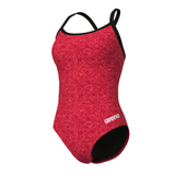 Arena Abstract Tiles Red Swimsuit