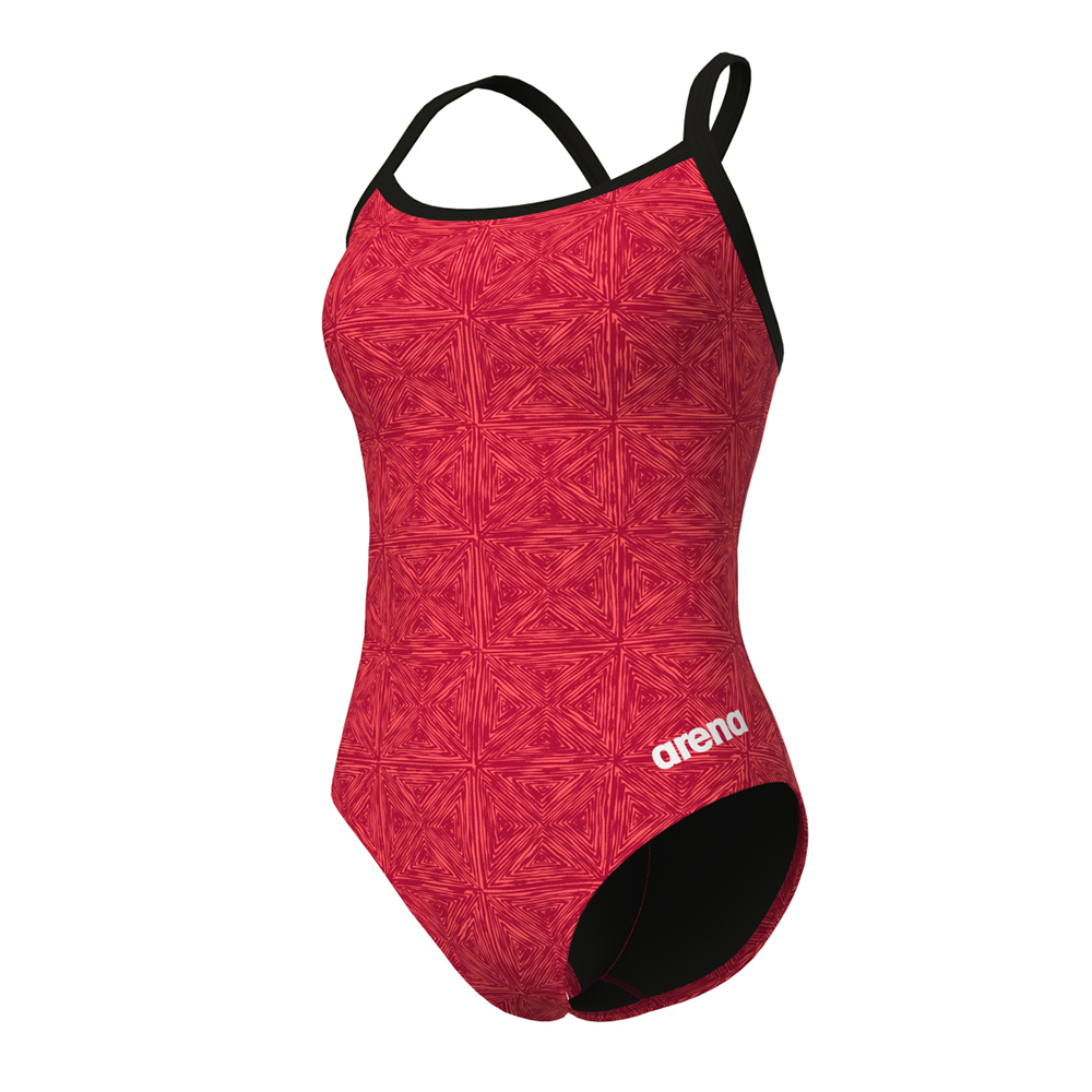 Arena Abstract Tiles Red Swimsuit