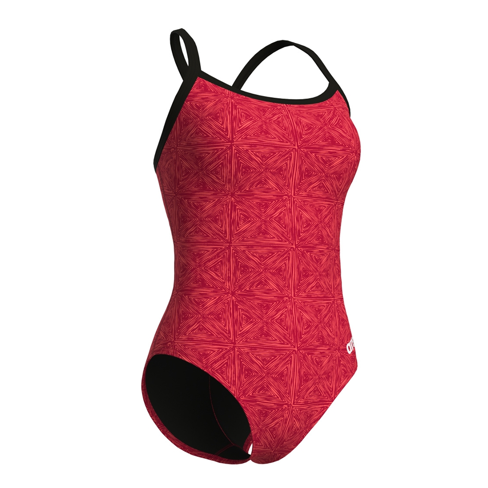 Arena Abstract Tiles Red Swimsuit