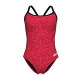 Arena Abstract Tiles Red Swimsuit