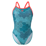Arena Kikko Challenge Swimsuit - Blue / Fluo Red
